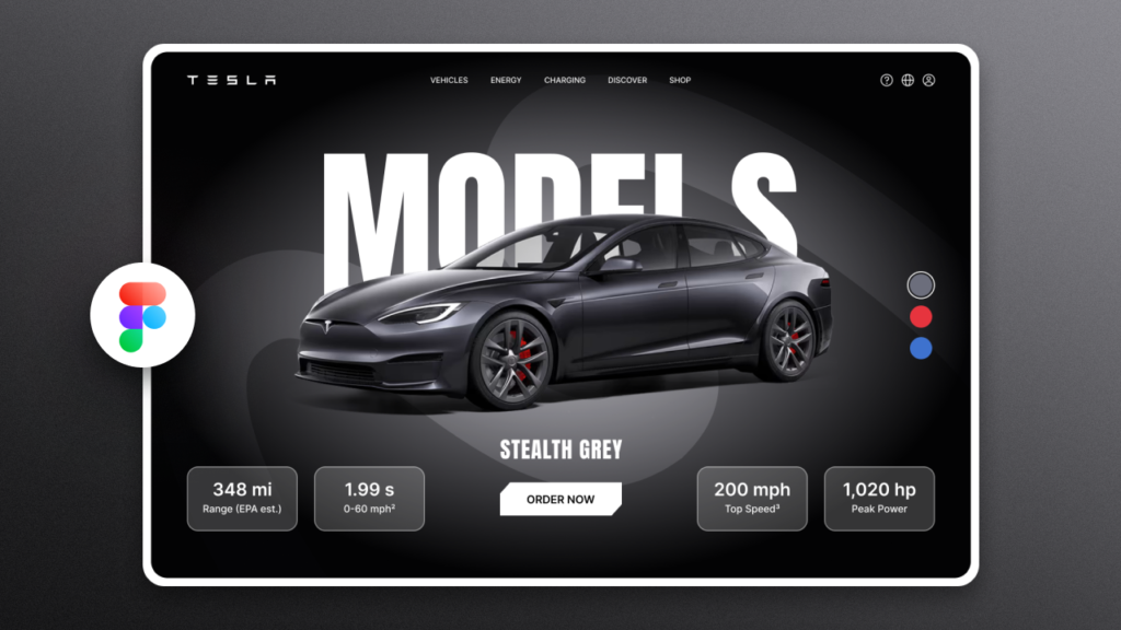 Tesla Cars Website UI Design & Animation in Figma